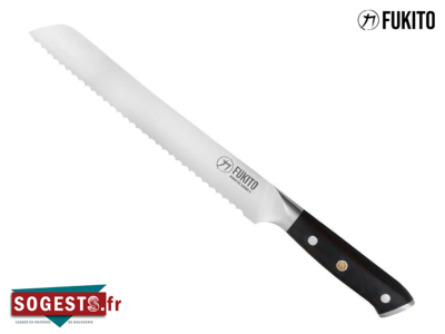 Couteau à pain FUKITO Ebène X50, lame 23 cm