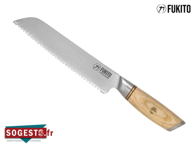 Couteau à pain FUKITO Pakka San Maï, lame 21 cm