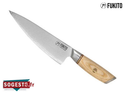 Couteau de chef FUKITO Pakka San Maï, lame 21 cm