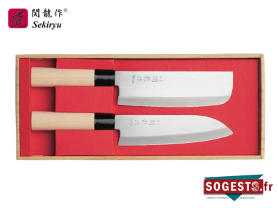 Coffret 2 couteaux SEKIRYU (SANTOKU - Nakiri)